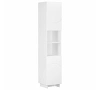 vidaXL Armario de baño Blanco 36.5 x 38 x 180 cm Madera de ingeniería | Este gabinete liso tiene un estante resistente y duradero, este gabinete rectangular ofrece mucho espacio de almacenamiento