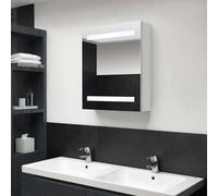 vidaXL Armario de baño con espejo LED 50x14x60 cm Blanco brillo diseño moderno