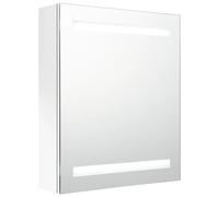 vidaXL Armario de baño con espejo LED blanco brillante 50x14x60 cm en color Blanco brillo/Negro brillo/Gris brillo y más | almacenamiento funcional diseño moderno para baño dormitorio sala