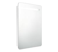 vidaXL Armario de baño con espejo LED blanco brillante 60x11x80 cm