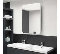 vidaXL Armario de baño con espejo LED blanco brillante 60x11x80 cm