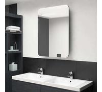 vidaXL Armario de baño con espejo LED gris brillante 60x11x80 cm