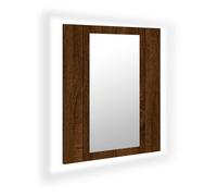 vidaXL Armario de baño con espejo LED madera marrón roble 40x12x45 cm