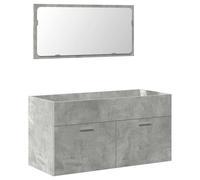 vidaXL Armario de baño con espejo madera de ingeniería gris hormigón