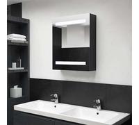 Vidaxl armario de baño con espejo negro 50x14x60 cm