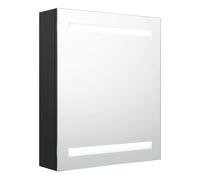 Vidaxl armario de baño con espejo negro 50x14x60 cm