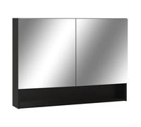 Vidaxl armario de baño con espejo negro 80x15x60 cm