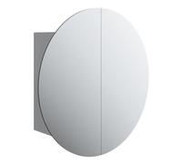 Vidaxl armario de baño con espejo redondo y led gris 40x40x17,5 cm