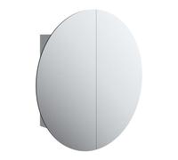 vidaXL Armario de baño con espejo redondo y LED 54x54x17,5 cm en color Gris/Blanco/Marrón y más | almacenamiento funcional diseño moderno para baño dormitorio sala