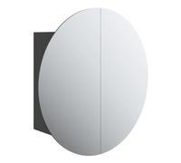 Vidaxl armario de baño con espejo redondo y led negro 47x47x17,5 cm