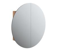 vidaXL Armario de baño con espejo redondo y LED Roble 54x54x17,5 cm