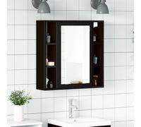 vidaXL Armario de baño con espejo roble negro 60x16x60 cm