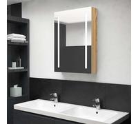 vidaXL Armario de baño con espejo y LED color roble 50x13x70 cm