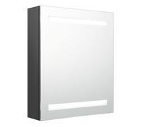 Vidaxl armario de baño con espejo y led gris 50x14x60 cm
