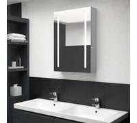 vidaXL Armario de baño con espejo y LED gris hormigón 50x13x70 cm