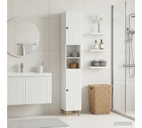 vidaXL Armario de Baño con Estante Abierto ALKMAAR Blanco Brillante