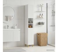 vidaXL Armario de Baño con Estante Abierto ARNHEM Blanco Brillante