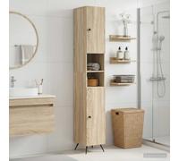 vidaXL Armario de Baño con Estante Abierto BREDA Roble Sonoma