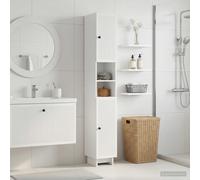 vidaXL Armario de Baño con Estante Abierto EDE Blanco Brillante