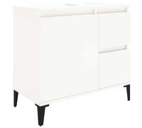 vidaXL Armario de baño Madera contrachapada Blanco 65x33x60 cm, Mueble de baño, Muebles de baño, Mueble Cuarto de Aseo, Armario almacenaje baño