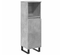 vidaXL Armario de baño Madera contrachapada Gris hormigón 30x30x100 cm, Armario, Mueble de baño con almacenaje, aparador Alto, Armario de baño