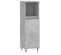 vidaXL Armario de baño Madera contrachapada Gris hormigón 30x30x100 cm, Armario, Mueble de baño con almacenaje, aparador Alto, Armario de baño