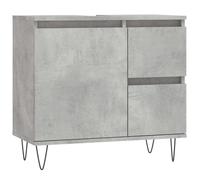 vidaXL Armario de baño Madera contrachapada Gris hormigón 65x33x60 cm, Armario, Armario de baño con almacenaje, Mueble de baño, Mueble para baño