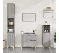 vidaXL Armario de baño Madera contrachapada Gris Sonoma 30x30x100 cm