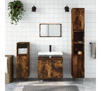 vidaXL Armario de baño madera contrachapada roble ahumado 30x30x190 cm