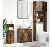 vidaXL Armario de baño madera contrachapada roble ahumado 60x33x61 cm