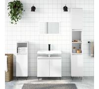 vidaXL Armario de baño madera de ingeniería blanco brillo 58x33x60 cm