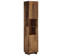 vidaXL Armario de baño Madera Envejecida 36.5 x 38 x 180 cm | Este gabinete liso tiene un estante resistente y duradero, este gabinete rectangular ofrece mucho espacio de almacenamiento