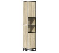 vidaXL Armario de baño Madera y Metal 35x37,5x188,5 cm, Roble Sonoma