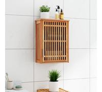 vidaXL Armario de baño para pared madera maciza de nogal 42x23x60 cm