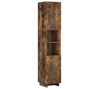 vidaXL Armario de baño Roble Ahumado 36.5 x 38 x 180 cm | Este gabinete liso tiene un estante resistente y duradero, este gabinete rectangular ofrece mucho espacio de almacenamiento