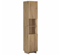 vidaXL Armario de baño Roble Artisan 36.5 x 38 x 180 cm | Este gabinete liso tiene un estante resistente y duradero, este gabinete rectangular ofrece mucho espacio de almacenamiento