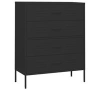vidaXL Armario de cajones de Acero Negro 80x35x101,5 cm