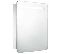 vidaXL Armario de Cuarto de Baño con Espejo y LED Mobiliario Hogar Accesorios Muebles Organización Almacenamiento Estilo Moderno Funcional 60x11x80cm