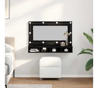 vidaXL Armario de espejo Roble Negro 90 x 31,5 x 62 cm