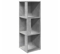 vidaXL Armario de Esquina Estante de Libros Estantería Librería Almacenamiento Adorno Decoración Estudio Contrachapada Gris Hormigón 33x33x100 cm