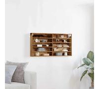 vidaXL Armario de Exhibición Madera Envejecida 100 x 8,5 x 50 cm Solución de almacenamiento