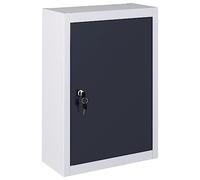 vidaXL Armario de Herramientas de Pared Industrial 1 Puerta con Cerradura del Gabinete Alacena para Taller de Bricolaje Garaje Metal Gris y Negro