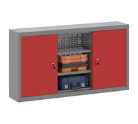 vidaXL Armario de Herramientas Rojo y Gris 100 x 20 x 55 cm, Banco de Trabajo, Armario metálico para Herramientas, estantes Ajustables, organización práctica, diseño Moderno