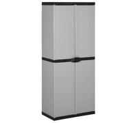 vidaXL Armario de Jardín con 3 Estantes Suministros Domésticos Herramientas Almacenamiento Patio Terraza Balcón Exterior Gris y Negro 68x40x168 cm
