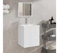 vidaXL Armario de lavabo con lavamanos y espejo blanco