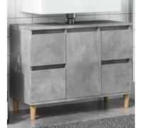 vidaXL Armario de lavabo madera contrachapada gris hormigón 80x33x60cm