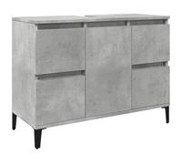vidaXL Armario de Lavabo Madera contrachapada Gris hormigón 80x33x60cm