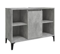 vidaXL Armario de lavabo Madera contrachapada Gris hormigón 80x33x60 cm