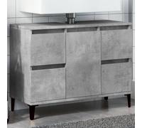 vidaXL Armario de lavabo Madera contrachapada Gris hormigón 80 x 33 x 60 cm