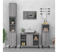 vidaXL Armario de lavabo madera contrachapada gris Sonoma 80x33x60 cm